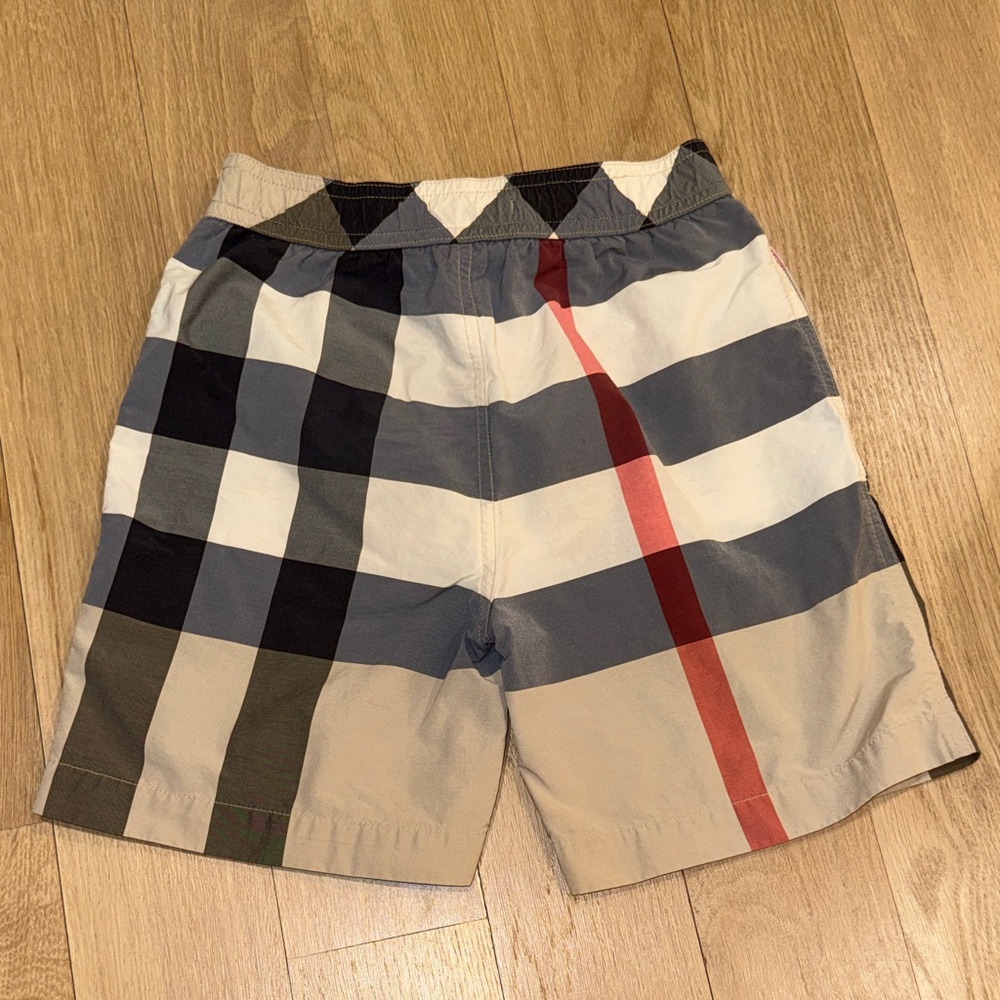 Burberry AUTHENTIC Checkered Swim Shorts - Beige, Black, Red Sz 10Y - Picture 9 of 14